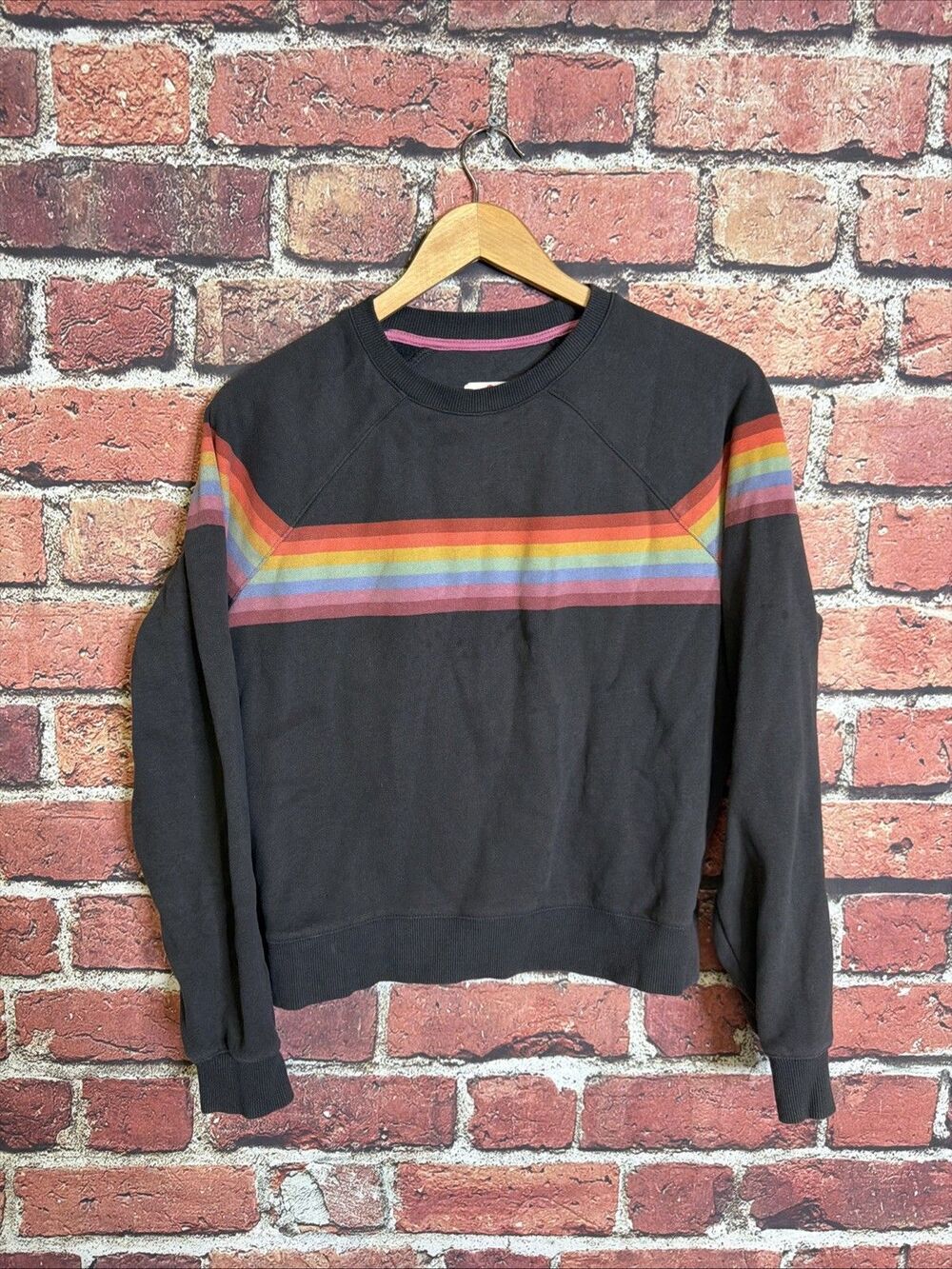 Marine Layer Cloud 9 Fleece Anytime Sweatshirt Women S Gray Striped Relaxed Fit